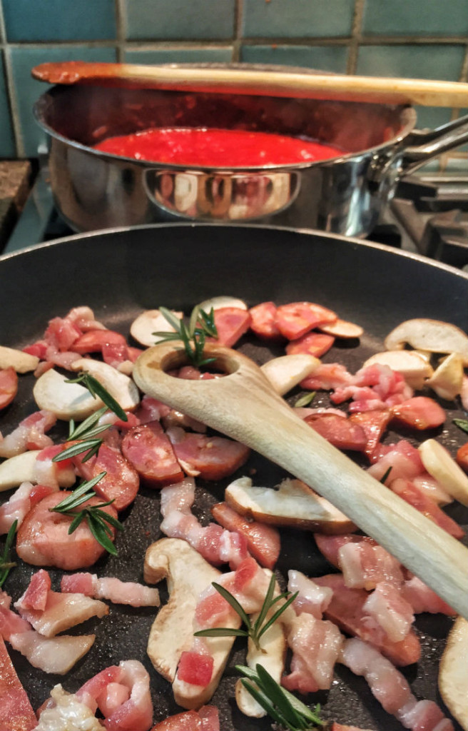 Chorizo and Mushroom pasta