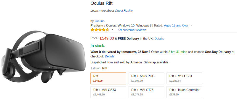 Oculus Rift deal