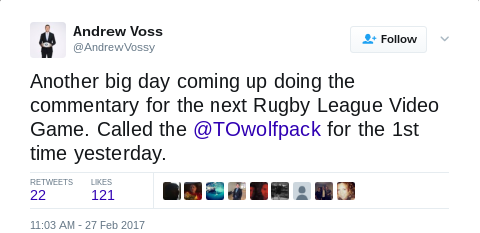 Rugby League Live 4 tweet