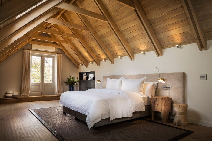 Loft suite bedroom at the Manor House.