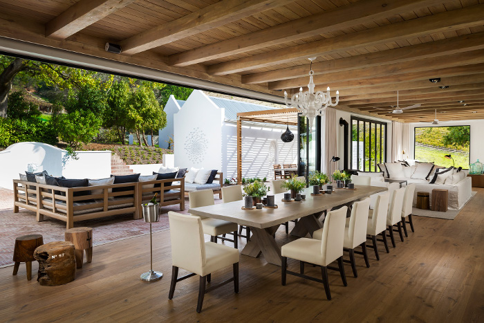 The dinning room and living room at The Manor House.