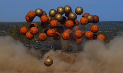 Basketball pyramid exploding