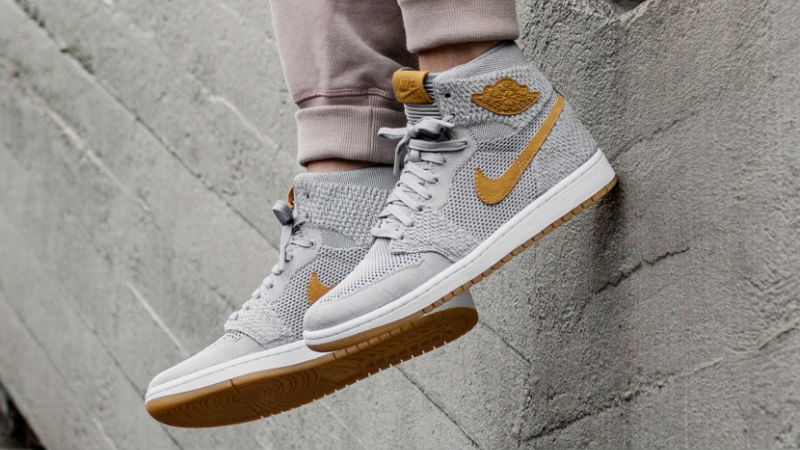 The Air Jordan Retro 1 Flyknit Wolf Grey